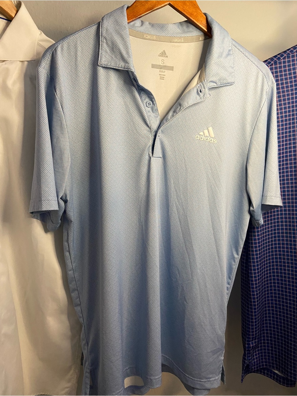 Adida’s Men’s Light Blue Performance Golf Polo